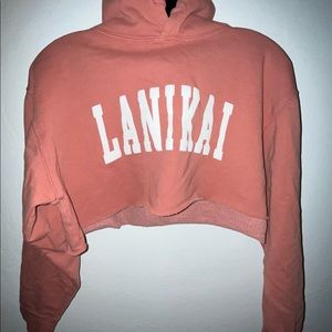 Pink Brandy Melville Cropped Lanikai Hoodie